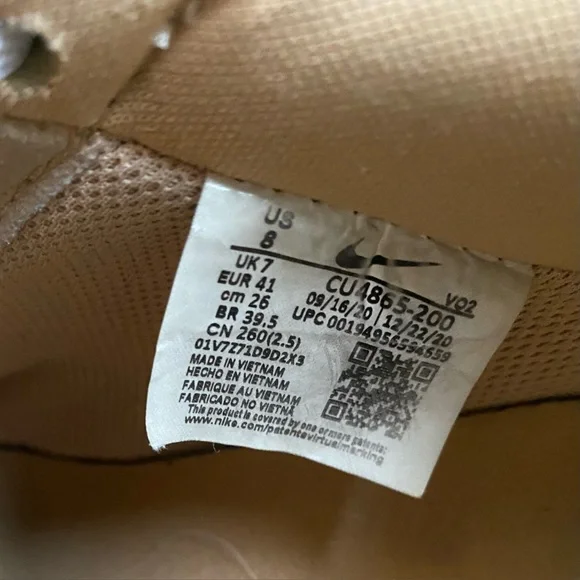 Nike Air Force 1 ‘07 Craft Vachetta tan leather Size 8 - Picture 2 of 4